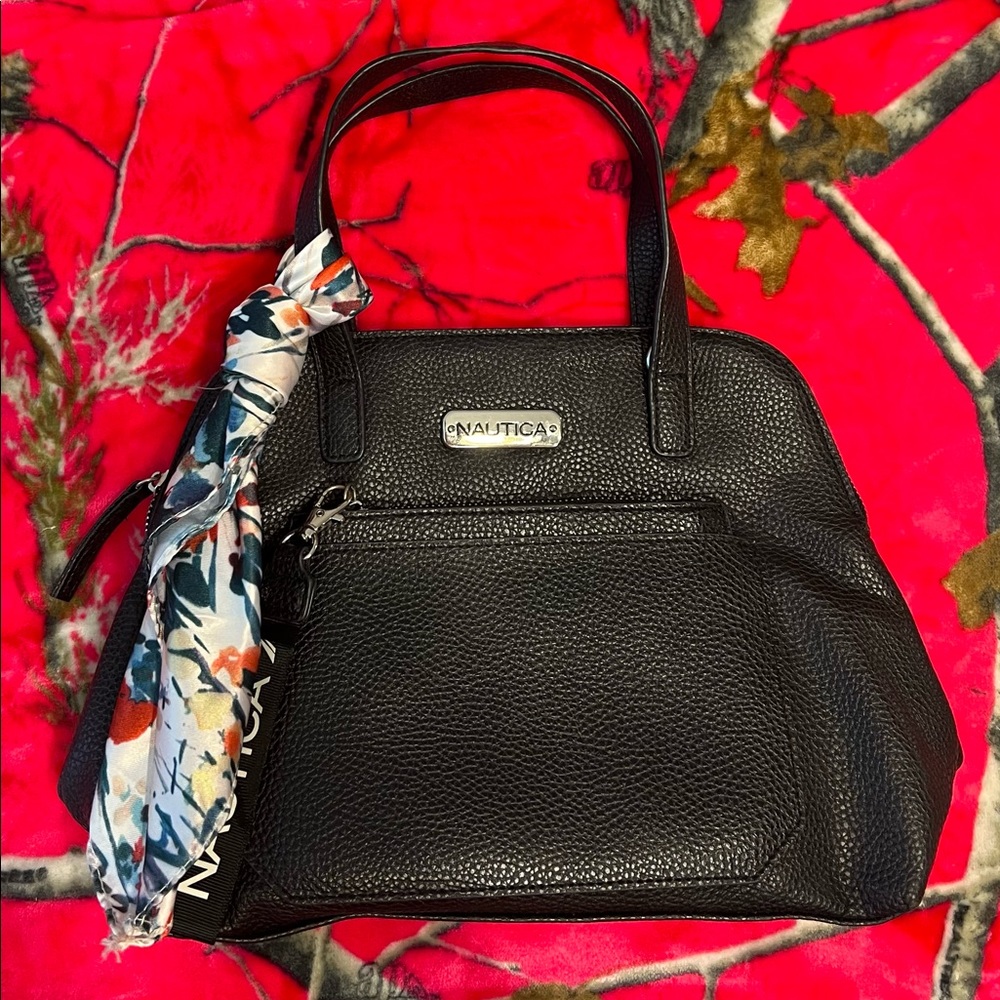 Nautica purse with extra attached zipper pouch
